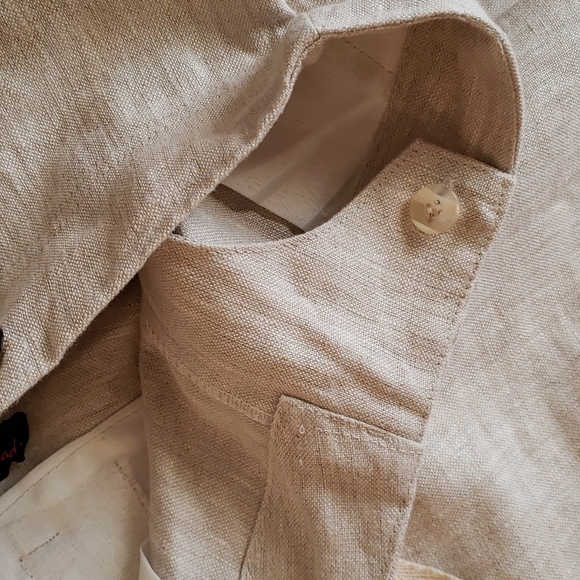 Sacred Threads Wide Leg Linen Pants Nature M - Picture 15 of 16